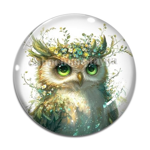 Cabochon chouette, en résine ou en verre différente taille