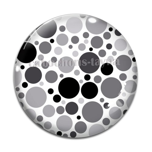 Cabochon motif rond gris, en résine ou en verre différente taille