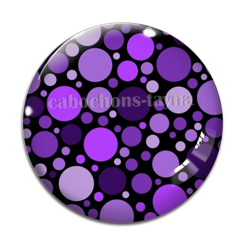 Cabochon motif rond violet, en résine ou en verre différente taille