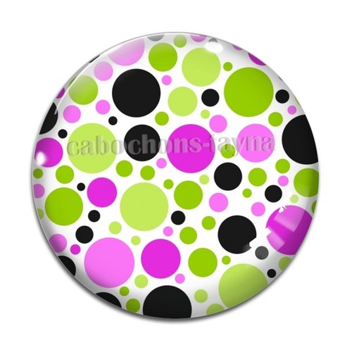 Cabochon motif rond multicolore, en résine ou en verre différente taille
