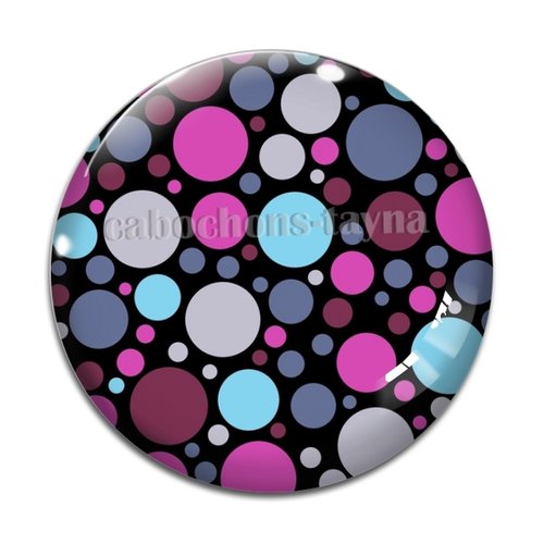Cabochon motif rond multicolore, en résine ou en verre différente taille