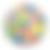 Cabochon motif rond multicolore, en résine ou en verre différente taille