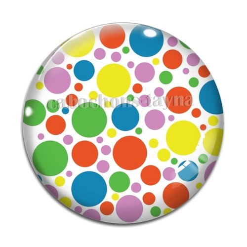 Cabochon motif rond multicolore, en résine ou en verre différente taille