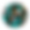 Cabochon motif rond bleu et marron, en résine ou en verre différente taille