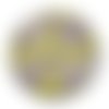Cabochon motif rond violet et jaune, en résine ou en verre différente taille