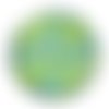 Cabochon motif rond bleu et vert, en résine ou en verre différente taille