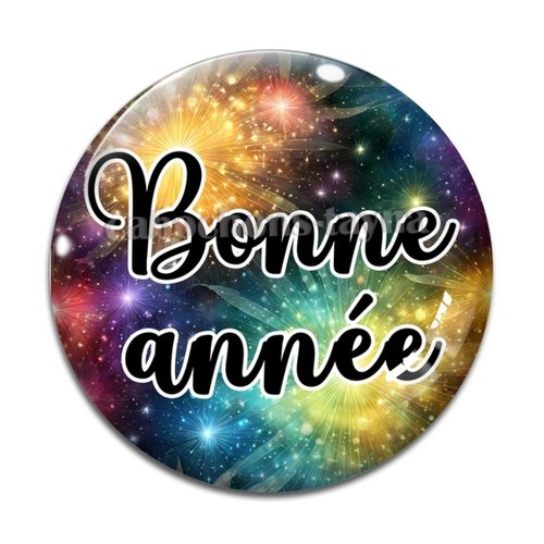 Cabochon bonne année, résine ou en verre différente taille