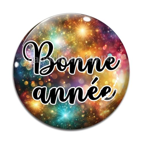 Cabochon bonne année, résine ou en verre différente taille