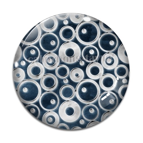 Cabochon motif rond noir gris, en résine ou en verre différente taille