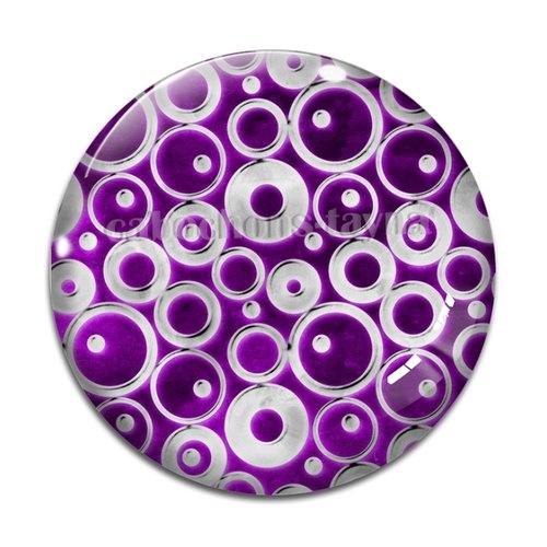 Cabochon motif rond violet, en résine ou en verre différente taille