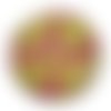Cabochon motif rond vert rose, en résine ou en verre différente taille