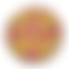 Cabochon motif rond rose jaune, en résine ou en verre différente taille