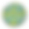 Cabochon motif rond turquoise jaune, en résine ou en verre différente taille