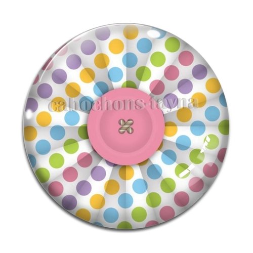 Cabochon bouton, cabochon résine - ou verre rond différente taille