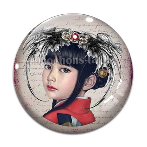 Cabochon petite fille, cabochon résine - ou verre rond différente taille