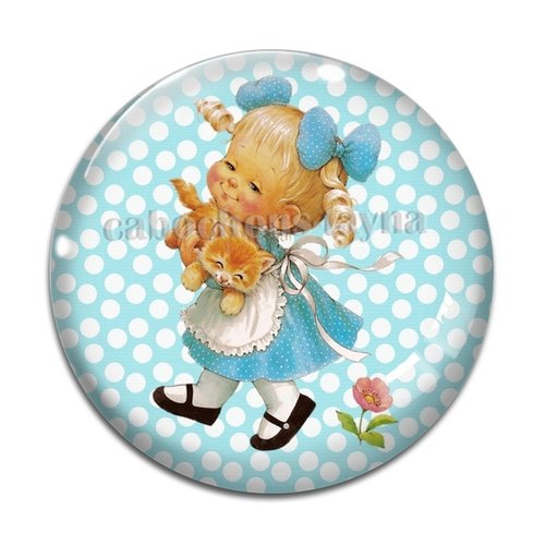 Cabochon petite fille, cabochon résine - ou verre rond différente taille