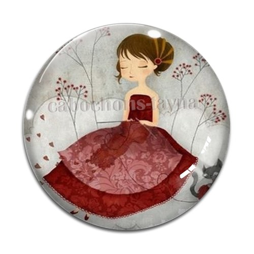 Cabochon petite fille, cabochon résine - ou verre rond différente taille