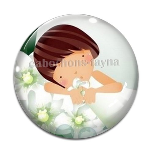 Cabochon petite fille, cabochon résine - ou verre rond différente taille