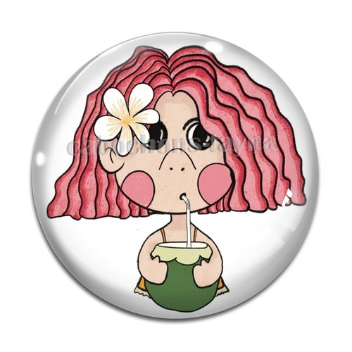 Cabochon petite fille, cabochon résine - ou verre rond différente taille