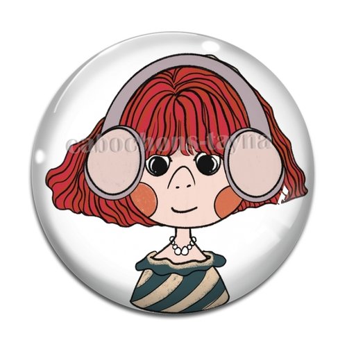 Cabochon petite fille, cabochon résine - ou verre rond différente taille