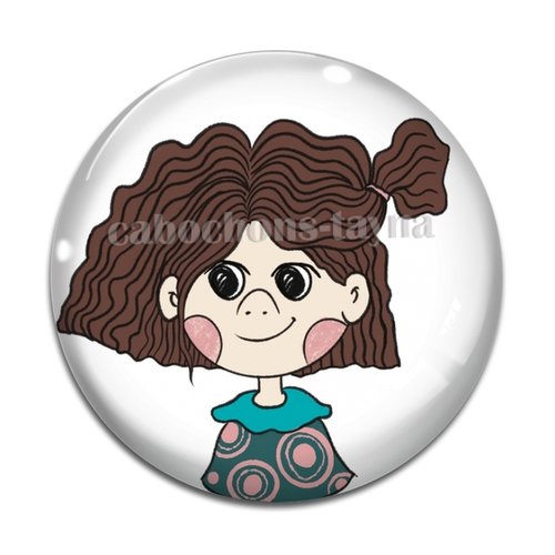 Cabochon petite fille, cabochon résine - ou verre rond différente taille