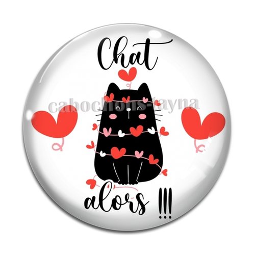 Cabochon chat alors, résine ou verre différente taille