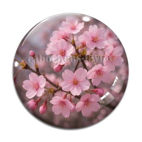 Cabochon fleurs de cerisier, résine ou verre différente taille