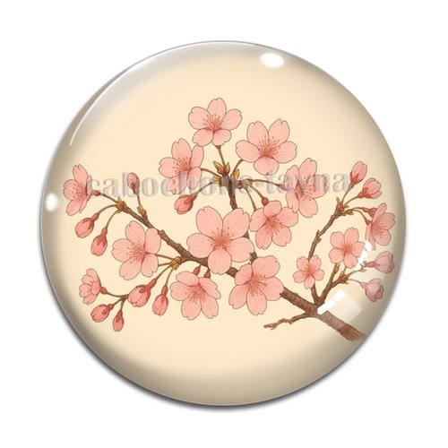 Cabochon fleurs de cerisier, résine ou verre différente taille