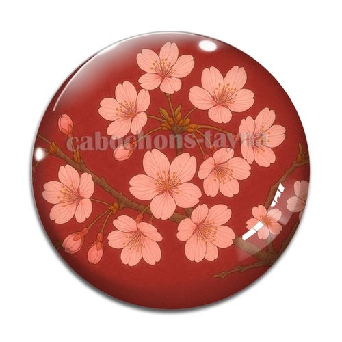 Cabochon fleurs de cerisier, résine ou verre différente taille
