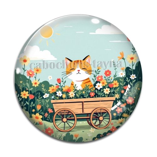Cabochon chat, résine ou verre différente taille