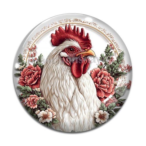 Cabochon poule, résine ou verre différente taille