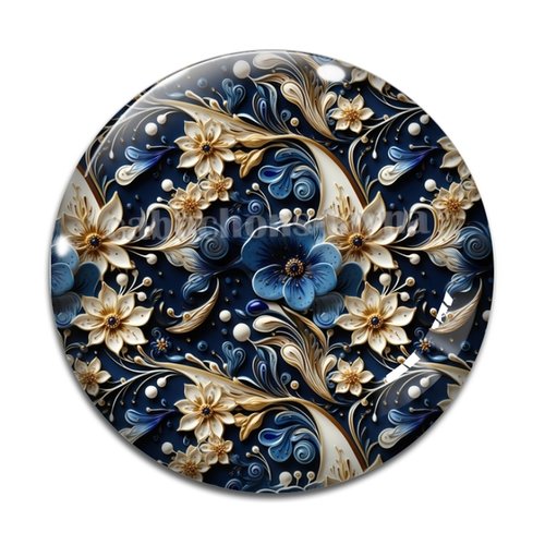 Cabochon fleurs, résine ou verre différente taille