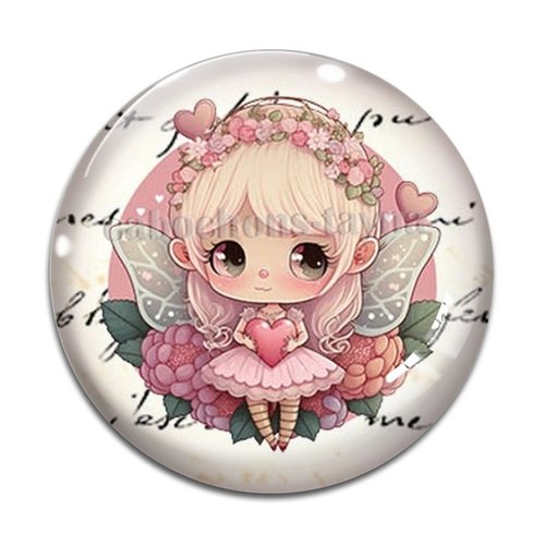 Cabochon petite fille féerique, résine ou verre différente taille
