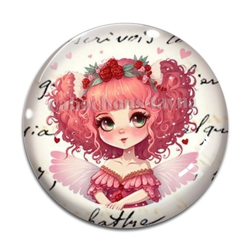 Cabochon petite fille féerique, résine ou verre différente taille