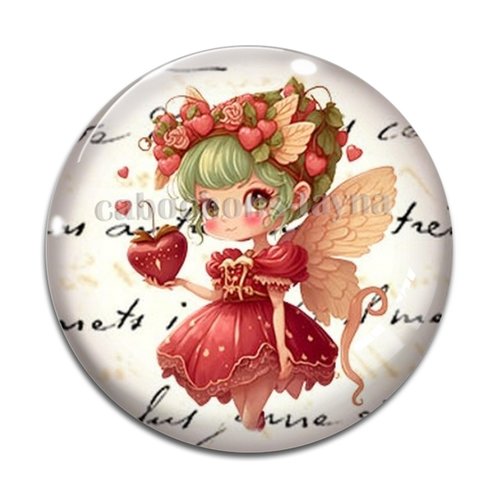 Cabochon petite fille féerique, résine ou verre différente taille