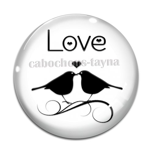 Cabochon love, en résine ou en verre différente taille