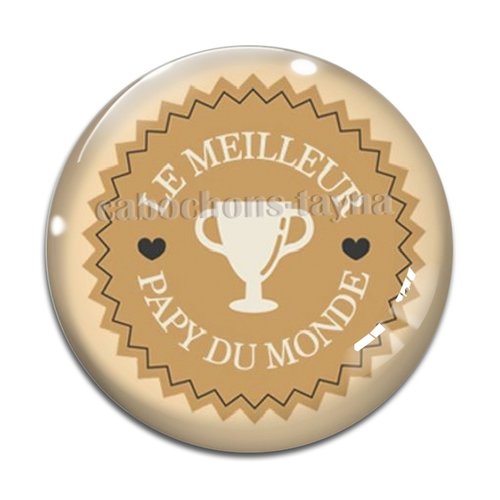 Cabochon meilleur papy, résine ou en verre différente taille