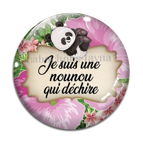 Cabochon je suis une nounou qui déchire, cabochon résine - ou verre rond différente taille