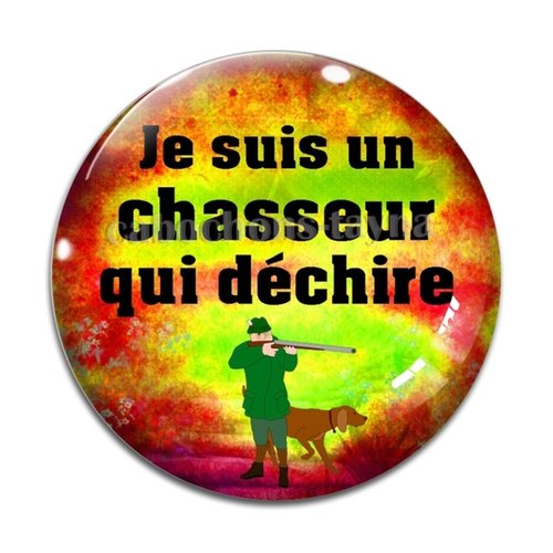 Cabochon chasseur qui déchire, cabochon résine ou verre rond différente taille