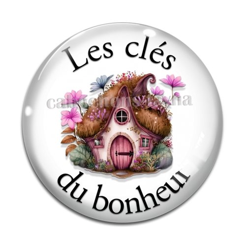 Cabochon les clés du bonheur, en résine ou en verre différente taille