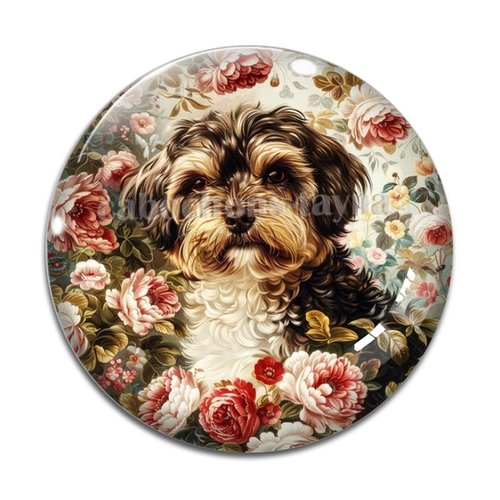 Cabochon chien, cabochon résine - ou verre rond différente taille