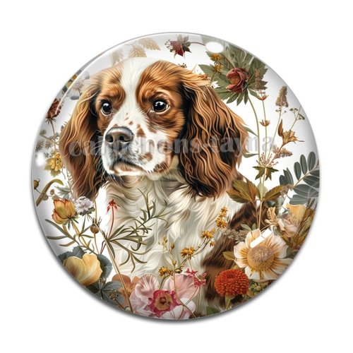 Cabochon chien, cabochon résine - ou verre rond différente taille