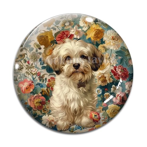 Cabochon chien, cabochon résine - ou verre rond différente taille