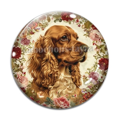 Cabochon chien, cabochon résine - ou verre rond différente taille