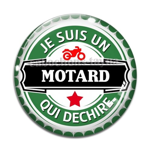 Cabochon je suis un motard qui déchire, cabochon résine, verre rond différente taille