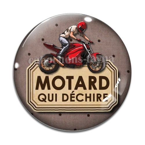Cabochon motard qui déchire, cabochon résine, verre rond différente taille