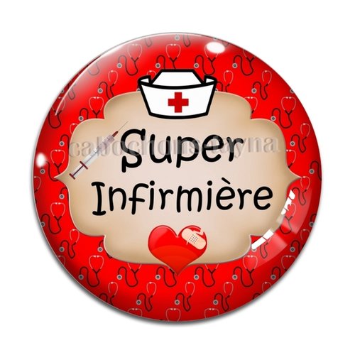 Cabochon super infirmière, résine - ou verre différente taille