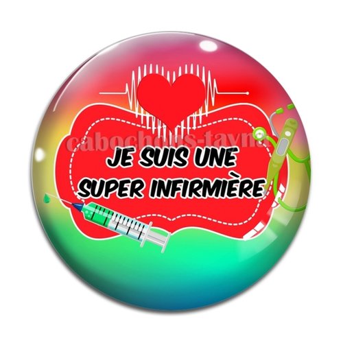 Cabochon super infirmière, résine - ou verre différente taille