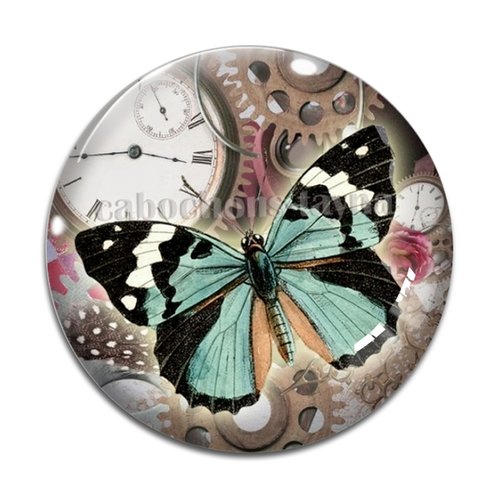 Cabochon steampunk, résine ou verre rond différente taille