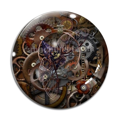 Cabochon steampunk, résine ou verre rond différente taille